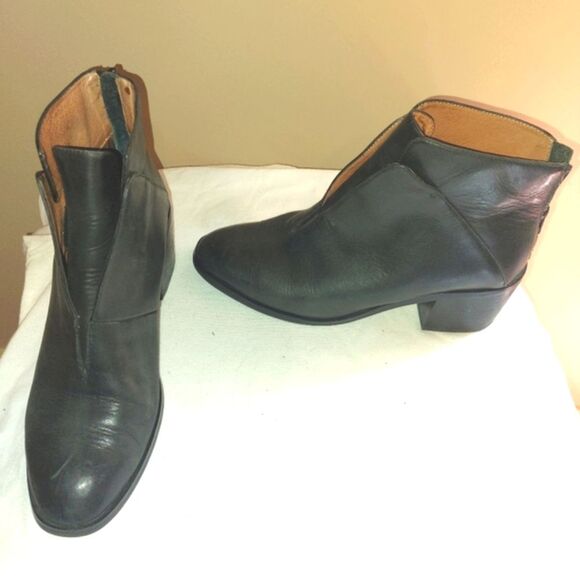 Jeffrey Campbell Women's Block Heel Leather Ankle Jermaine Boot Black 8.5 - Picture 12 of 16